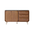 Mid-Century Modern Wooden Sideboard with Drawers and Smooth Curves
