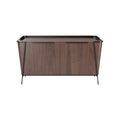 Modern Walnut Sideboard with Black Metal Legs and Sleek Design